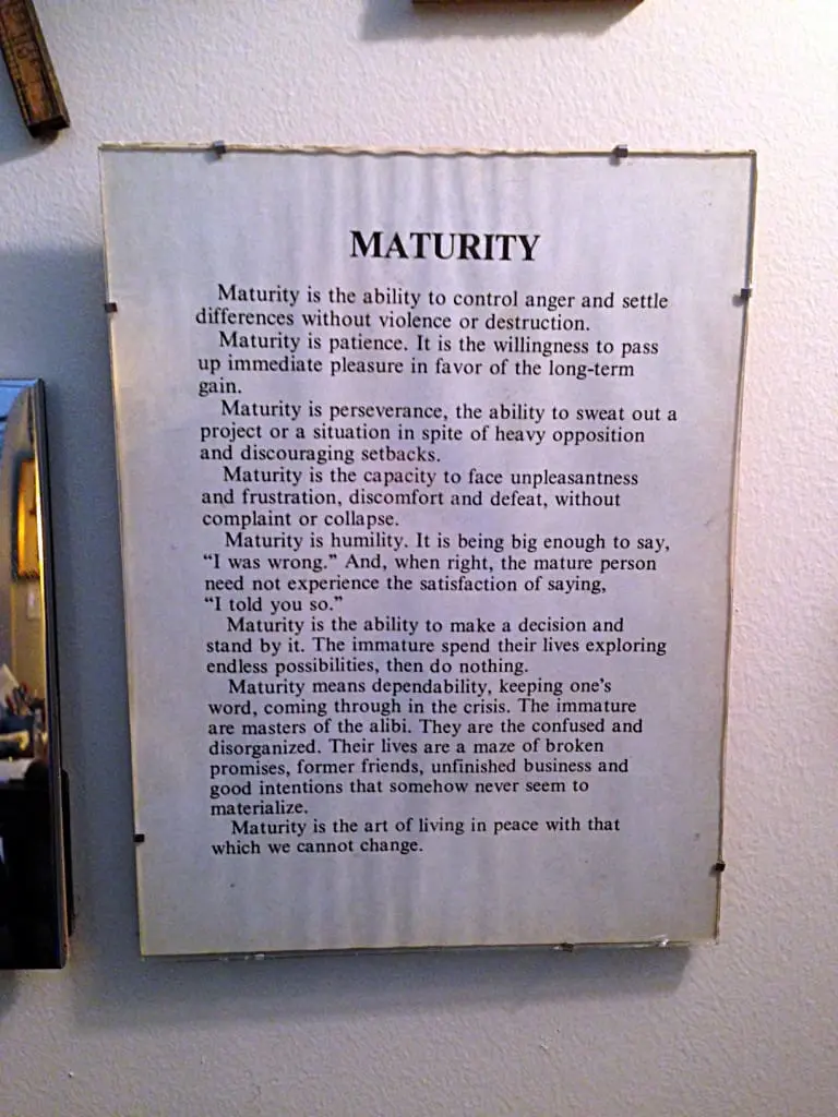 Maturity plaque